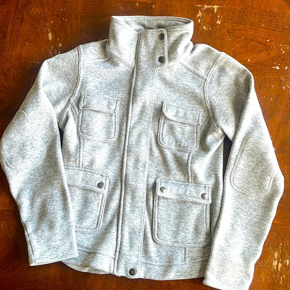 Light Gray Women's Utility Jacket - Casual Zip-Front Coat